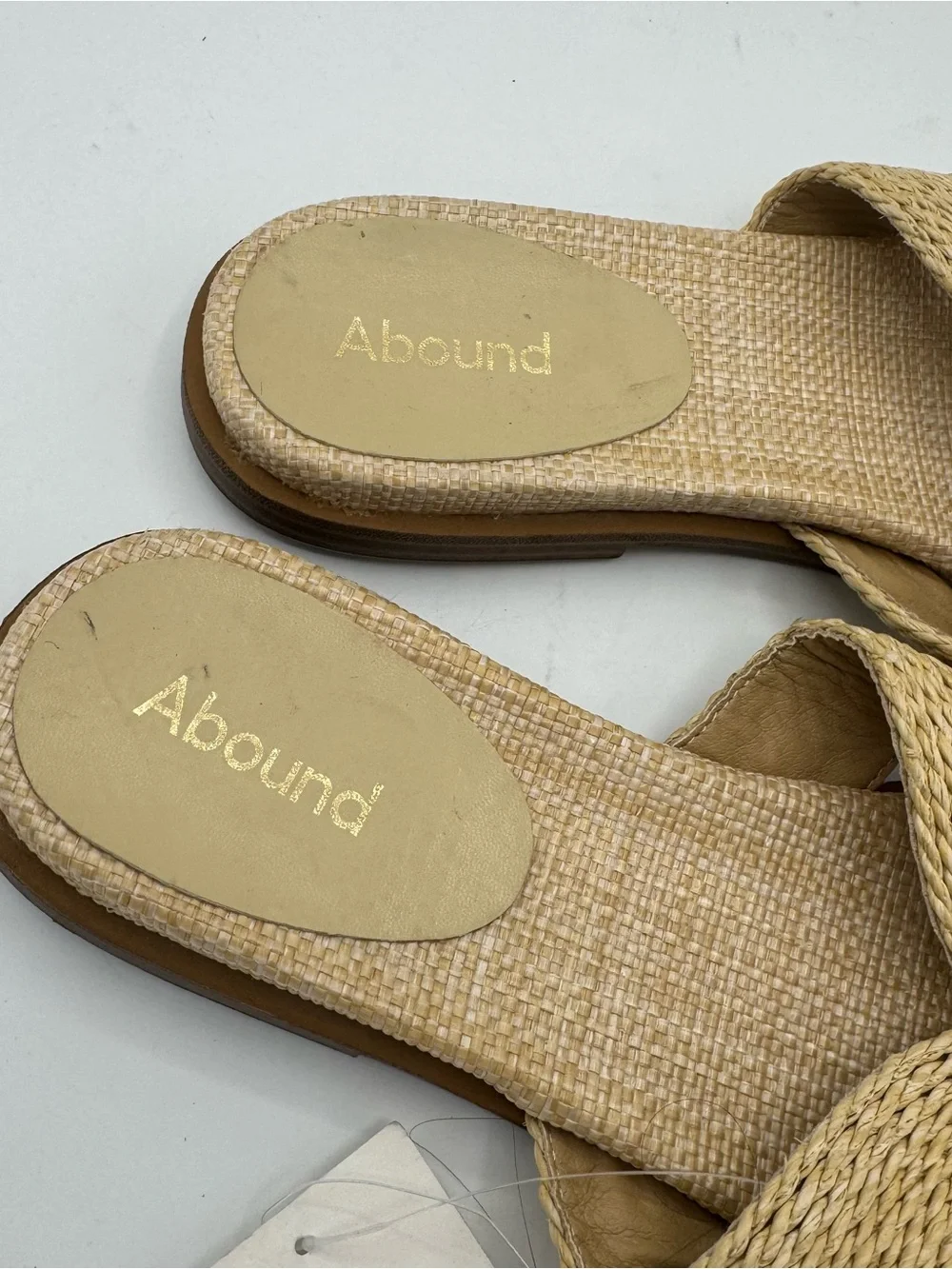 Abound Giada Womens Slide Sandals Size 9.5 Natural Braided Raffia designer like